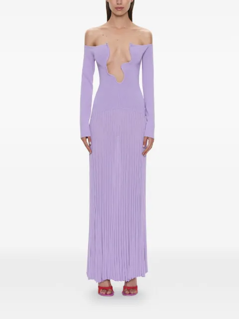 Christopher Esber Salacia pleated off-shoulder maxi dress