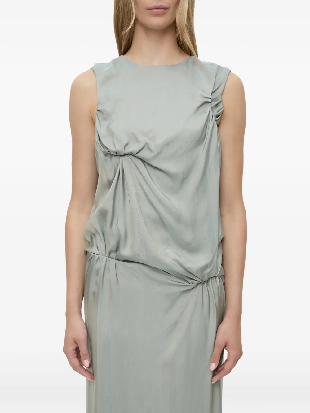 Christopher Esber Kacere Bikini Tuck Column Tank Maxi Dress In Gray