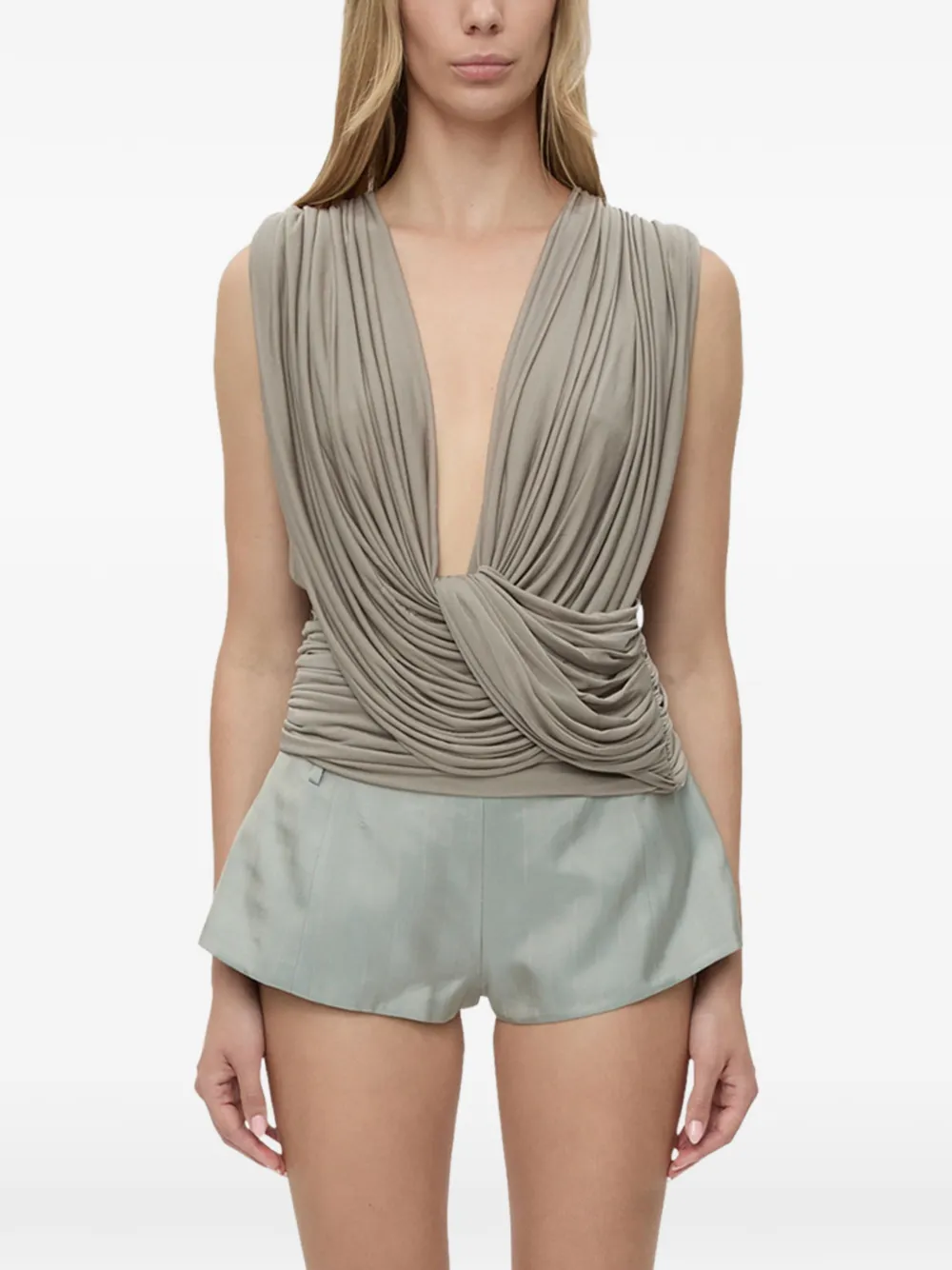 Christopher Esber Ripple drape top - Grigio
