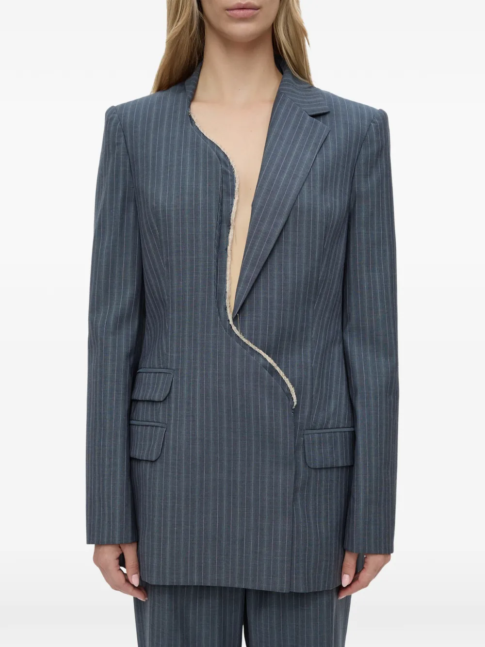Christopher Esber Torrent pinstripe-pattern blazer - Blau