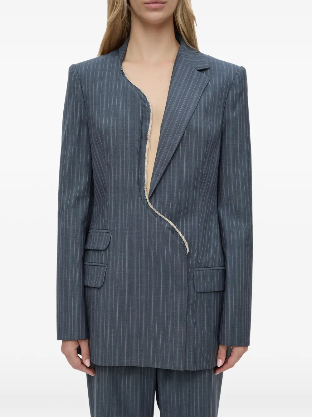 Christopher Esber Redux Pinstripe Trousers In Blue