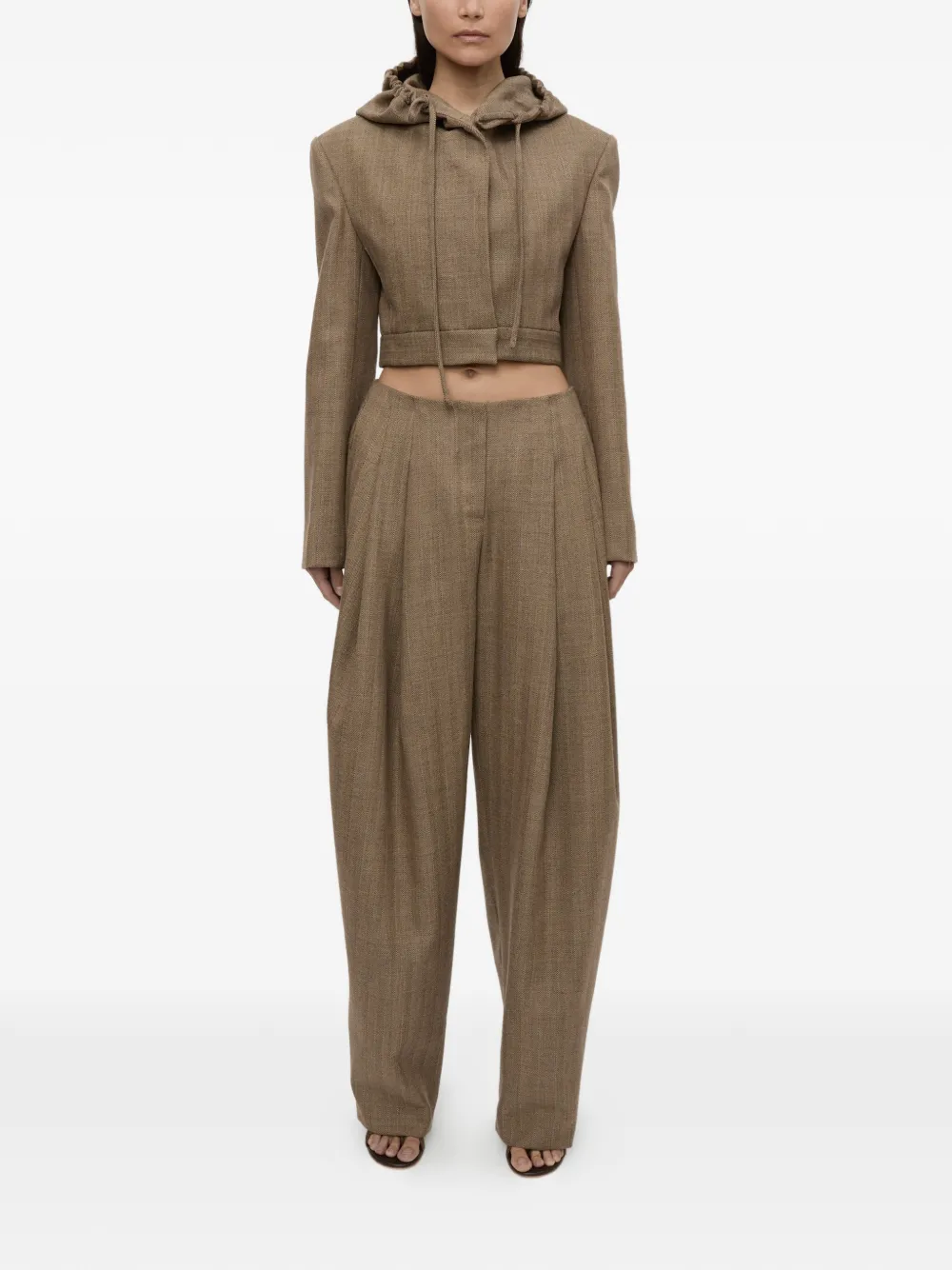  Christopher Esber Chaqueta Plinth Con Capucha - Marrón 