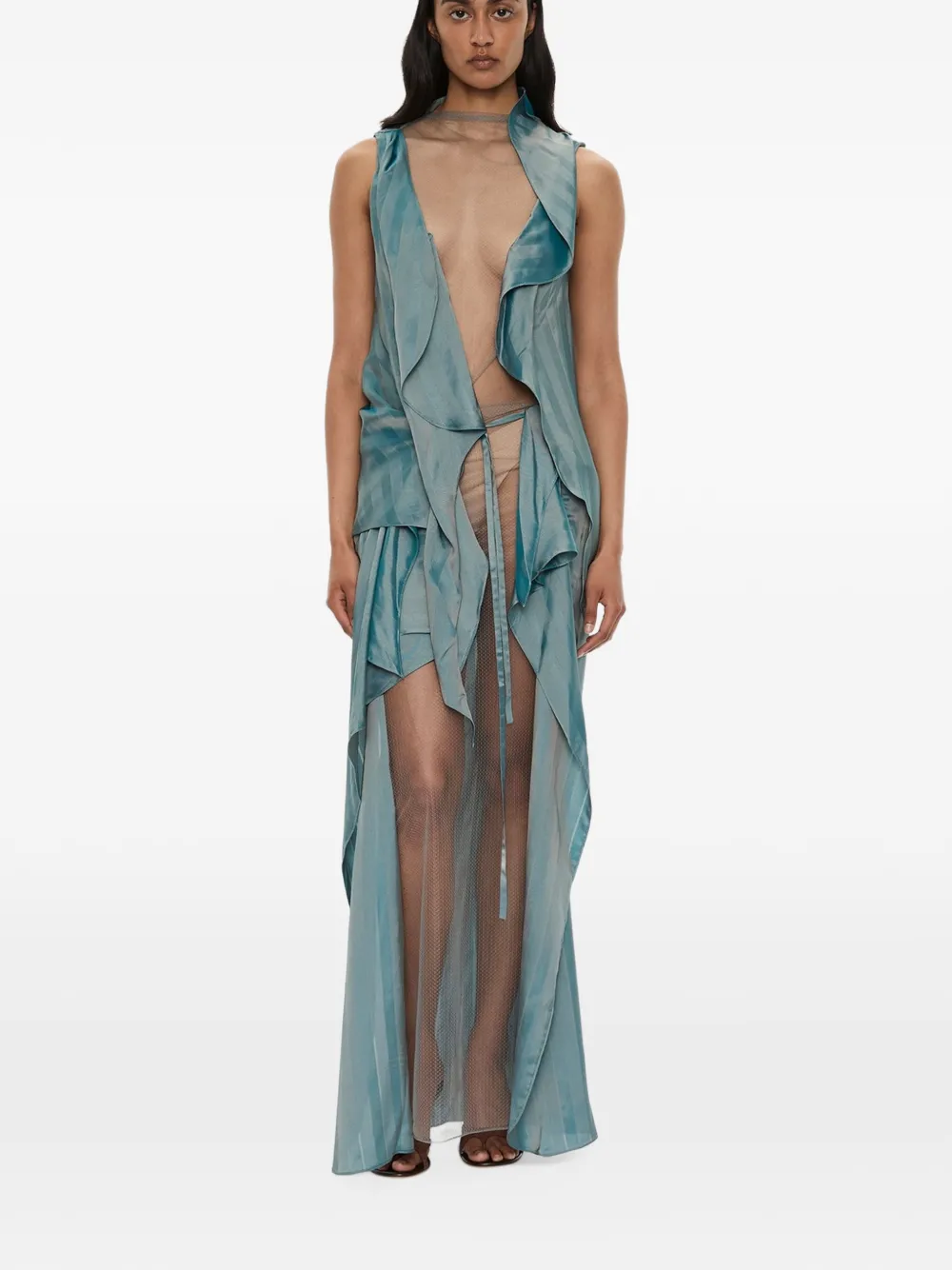 Christopher Esber Kacere draped column maxi skirt - Bleu Christopher Esber Kacere draped column maxi skirt - Bleu