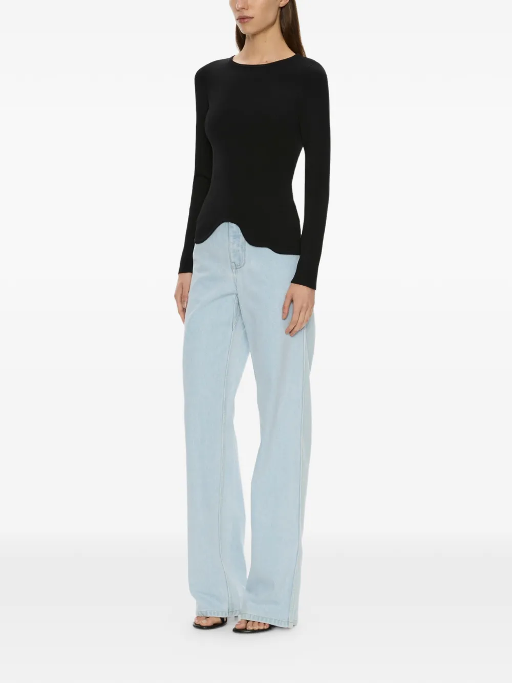 Christopher Esber Maparadita asymmetrische top Zwart