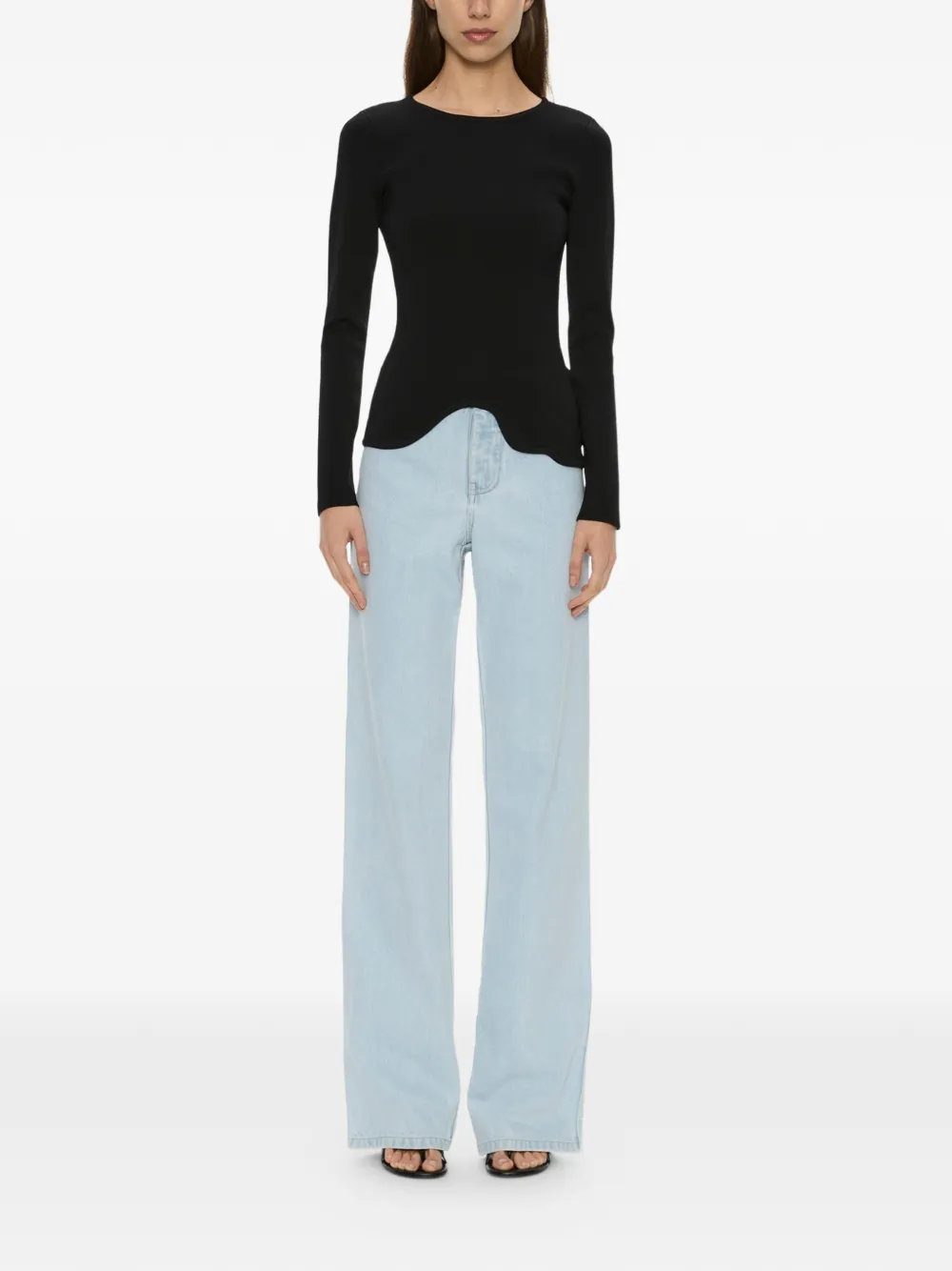 Christopher Esber Maparadita asymmetrische top Zwart