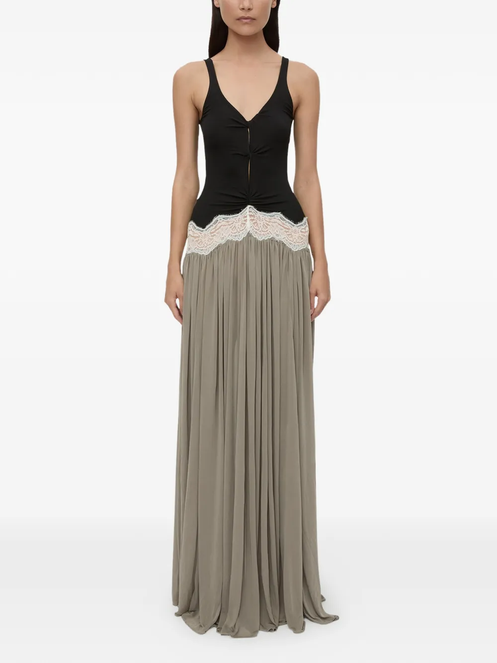 Christopher Esber Verner twist lace-detail tank dress - Grigio