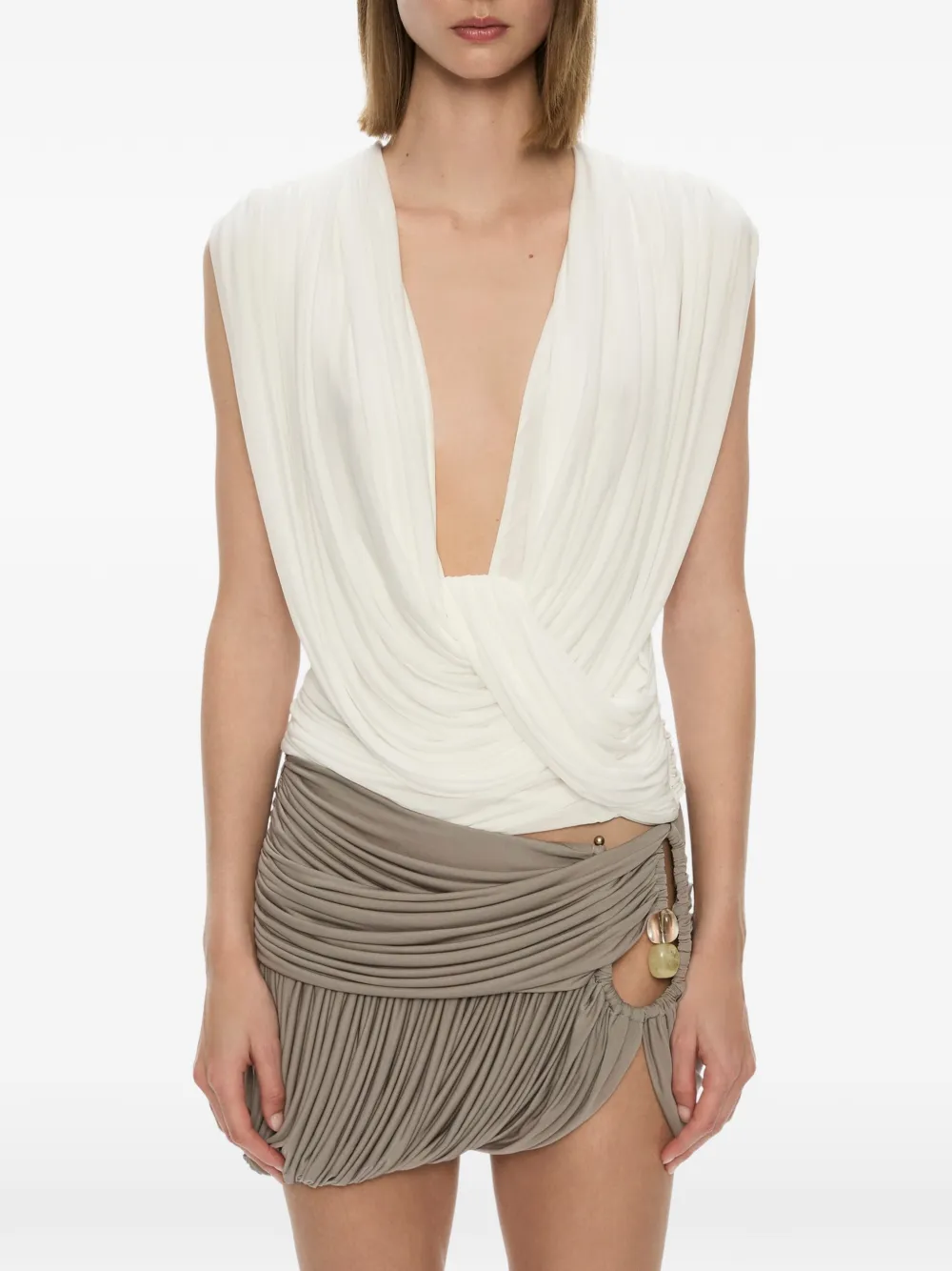 Christopher Esber haut Ripple drapé - Blanc Christopher Esber haut Ripple drapé - Blanc