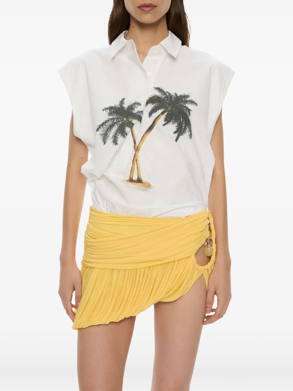 Christopher Esber Mirage Palm Tornado sleeveless shirt - Bianco