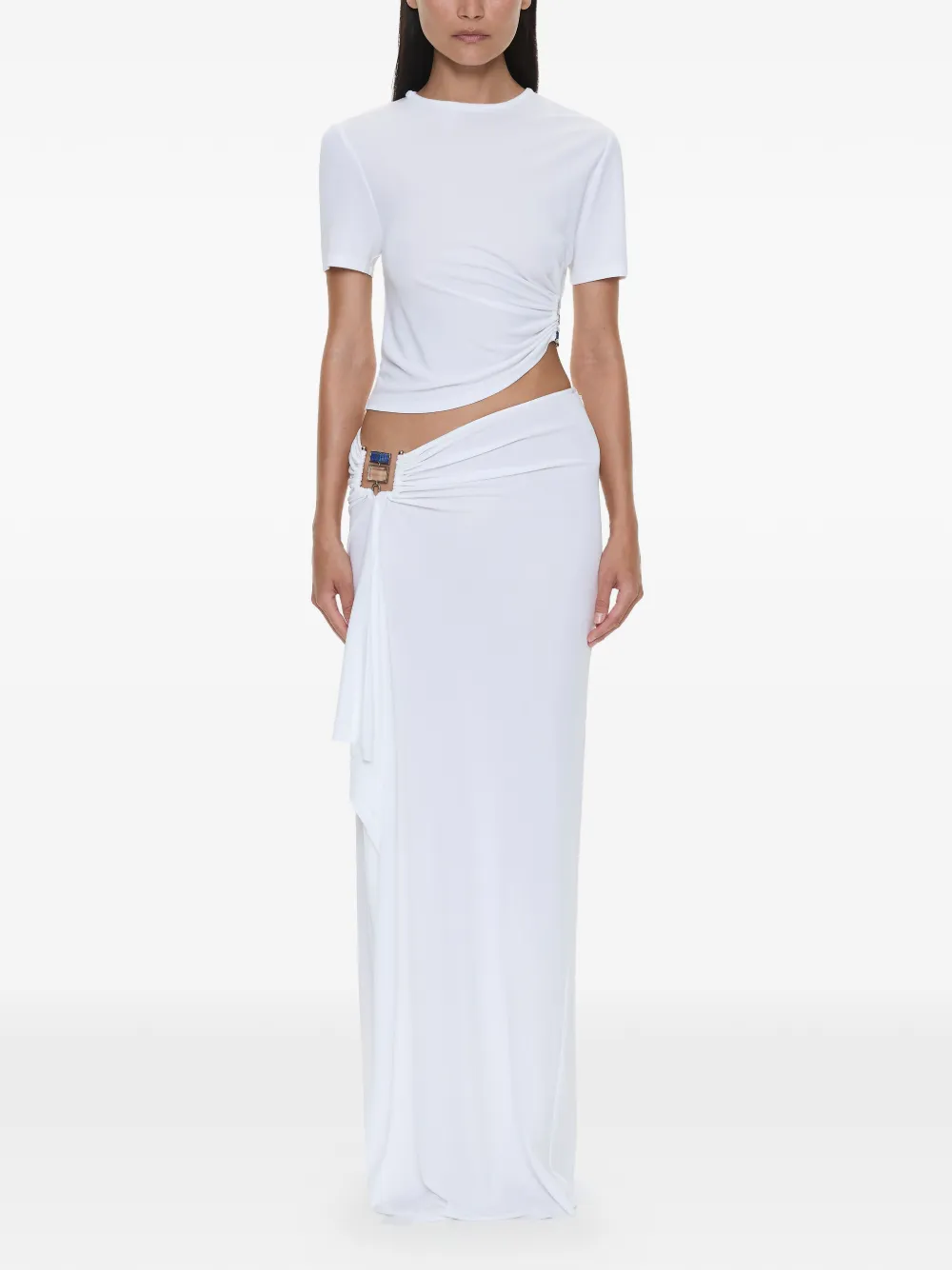 Christopher Esber Cascade maxi-rok met kwarts gesp Wit