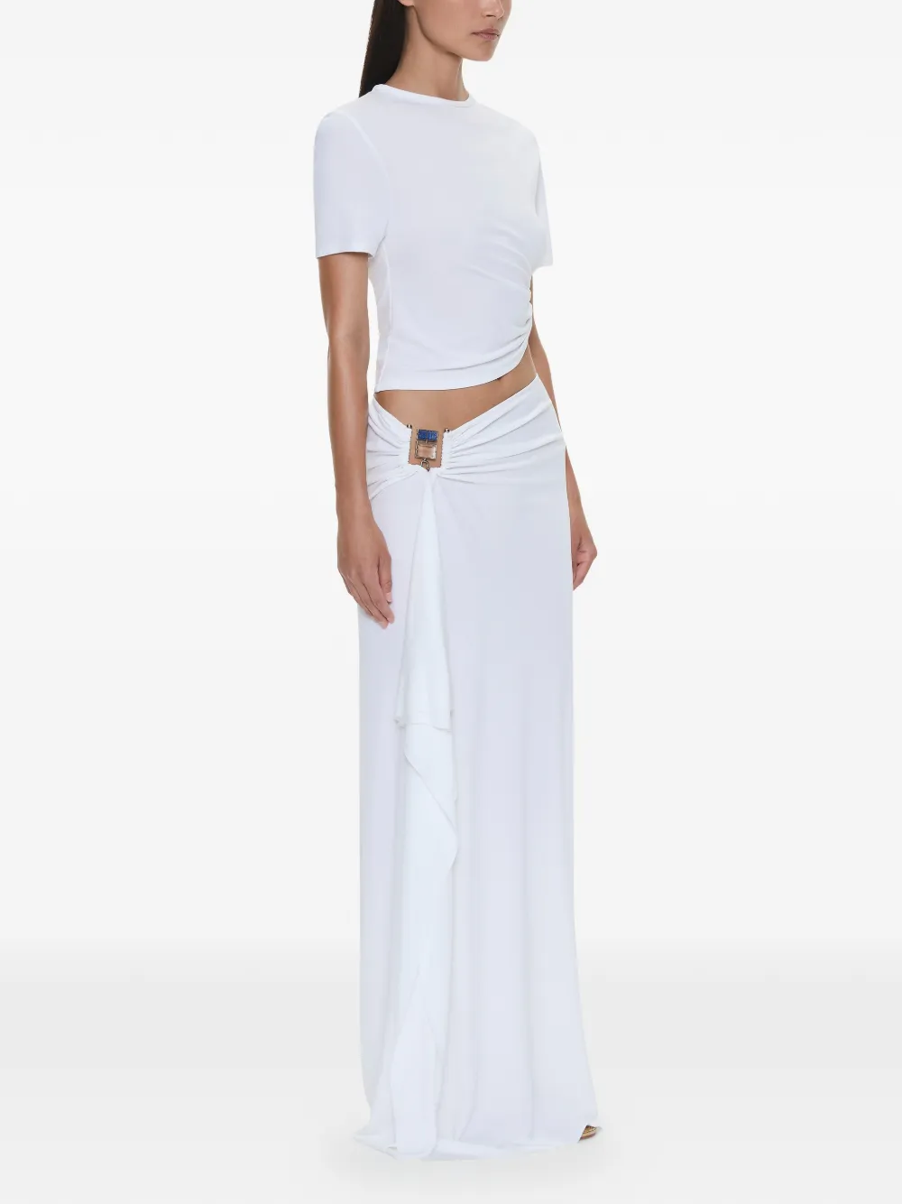 Christopher Esber Cascade maxi-rok met kwarts gesp Wit