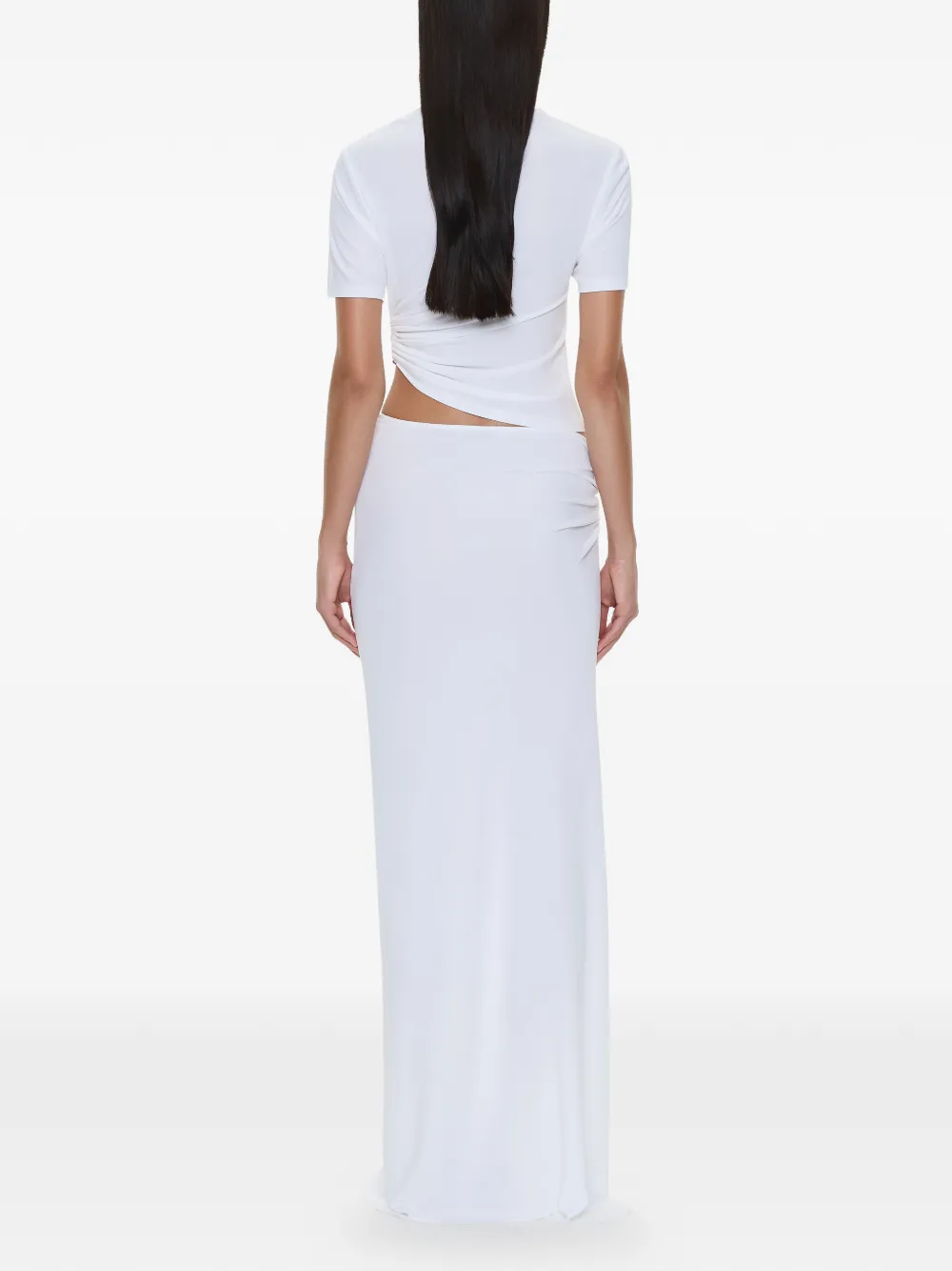 Christopher Esber Cascade maxi-rok met kwarts gesp Wit