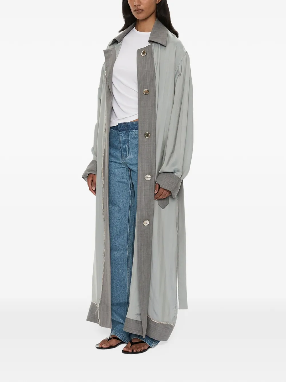 Christopher Esber Retract getailleerde oversized dusterjas Grijs
