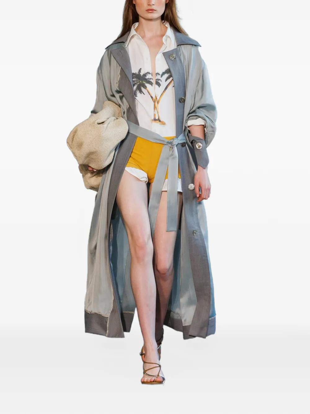 Christopher Esber Retract getailleerde oversized dusterjas Grijs