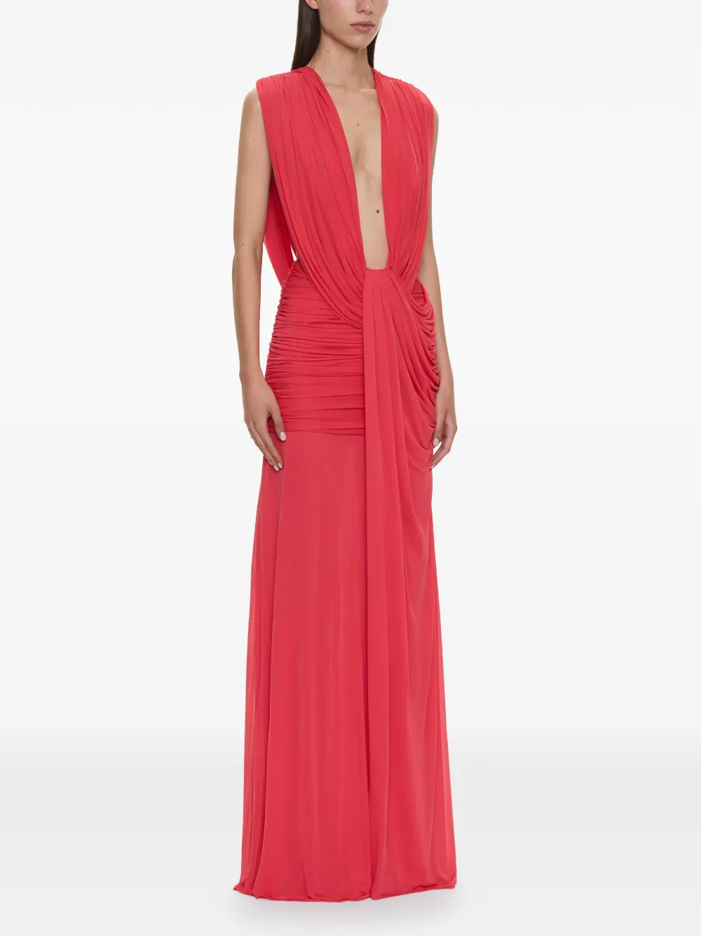 Christopher Esber Ripple gedrapeerde maxi-dress met ruches Rood