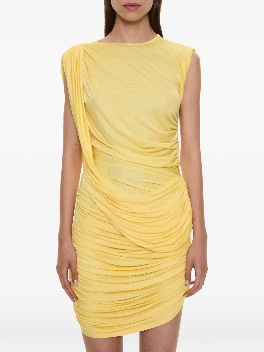 Christopher Esber Verve draped sleeveless fitted mini dress - Yellow