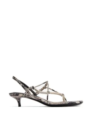 KHAITE 35mm snakeskin-print Sandals | Neutrals | FARFETCH
