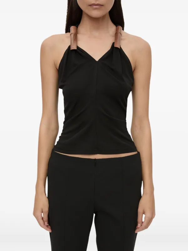 Christopher Esber Wood-detail Tank Top in Black