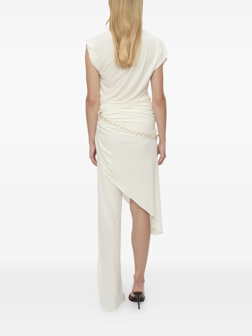 Christopher Esber Gedrapeerde broek met kristallen ketting Beige