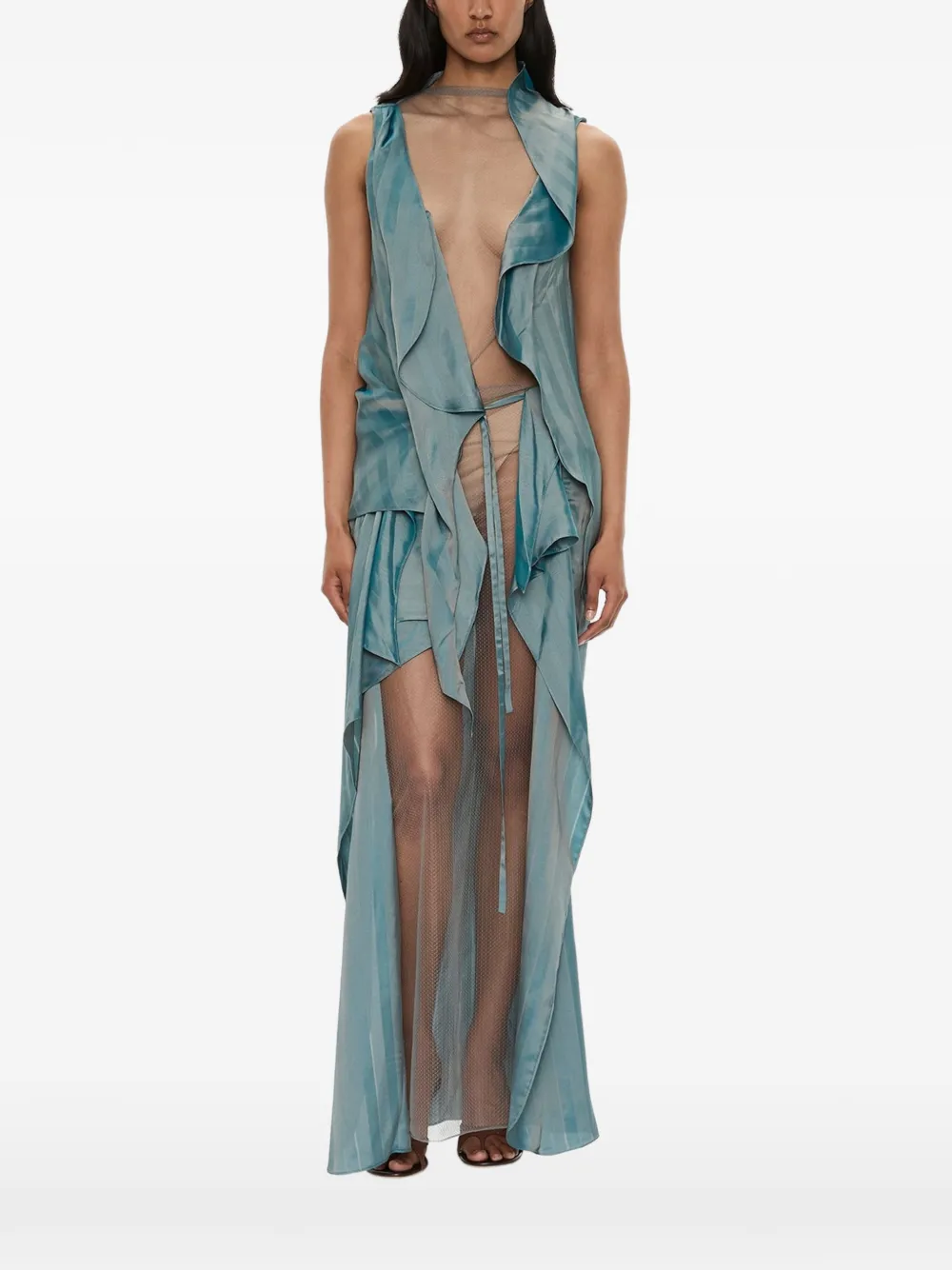 Christopher Esber Kacere draped maxi dress - Blue