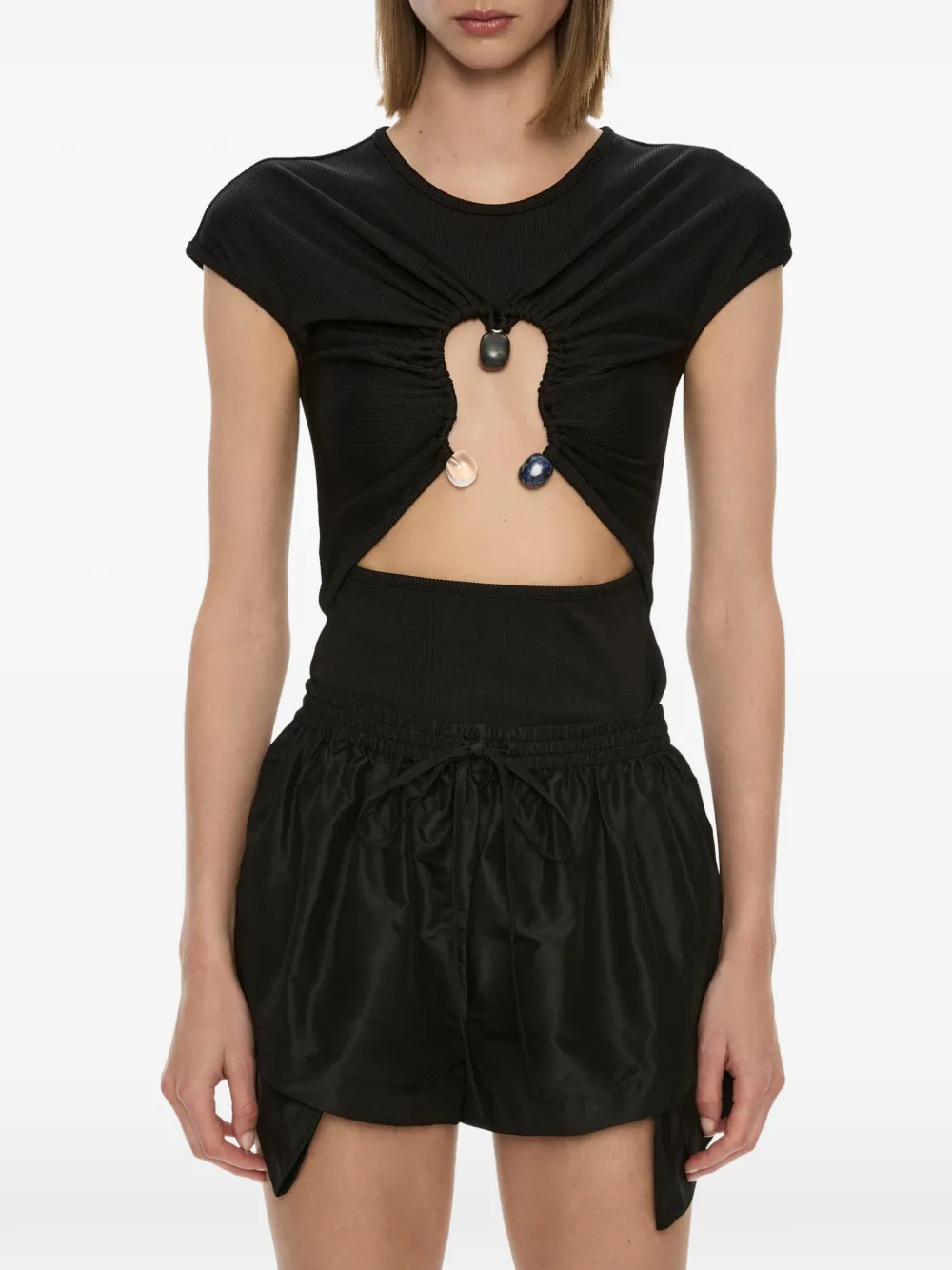 Christopher Esber Hiero crystal capped T-shirt - Nero