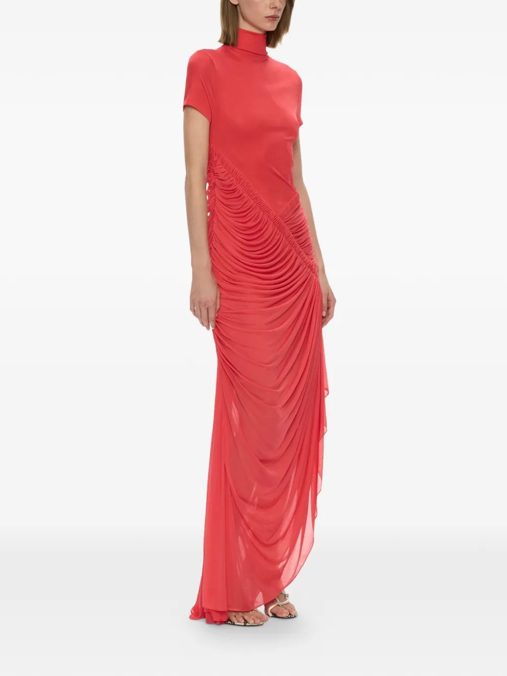 Christopher Esber Fusion Ripple gedrapeerde maxi-jurk Rood