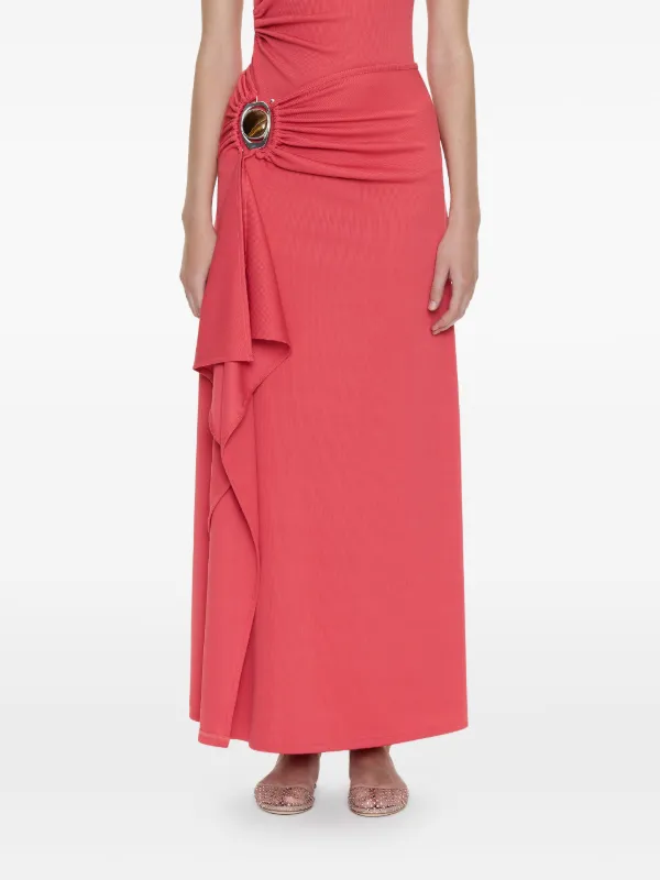 Christopher Esber Occhio Crystal Cascade Skirt in Pink