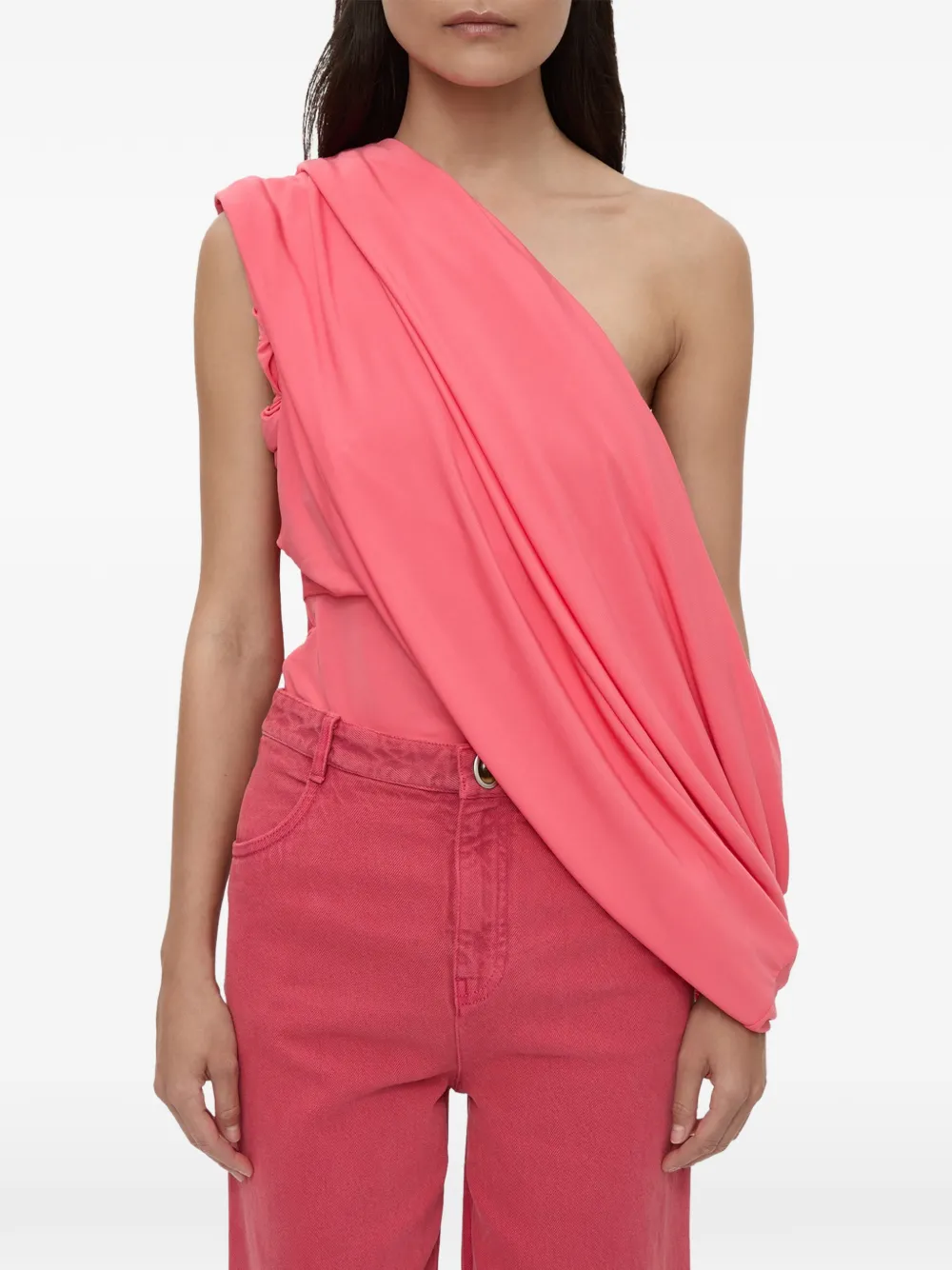 Christopher Esber Jeans met wijde pijpen en knopen Rood