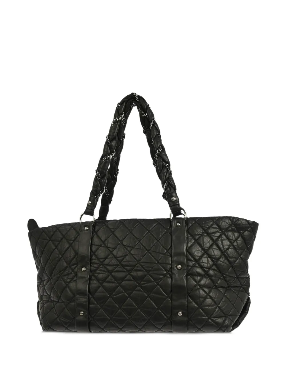Chanel Pre-owned 2005-2006 Braided Leather Tote Bag in Black, view 2