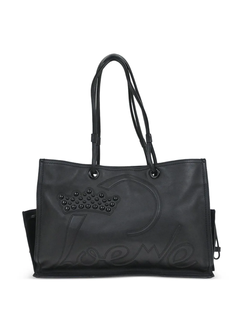 Loewe Pre-Owned Borsa tote in pelle con applicazione 2006 - Nero