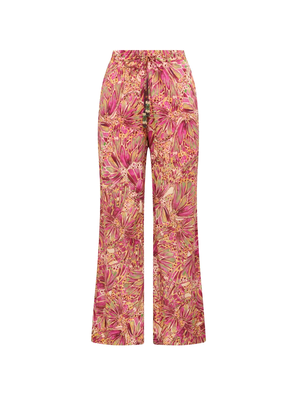 MALIPARMI Sweet Butterfly beaded-detail printed trousers - Rosa