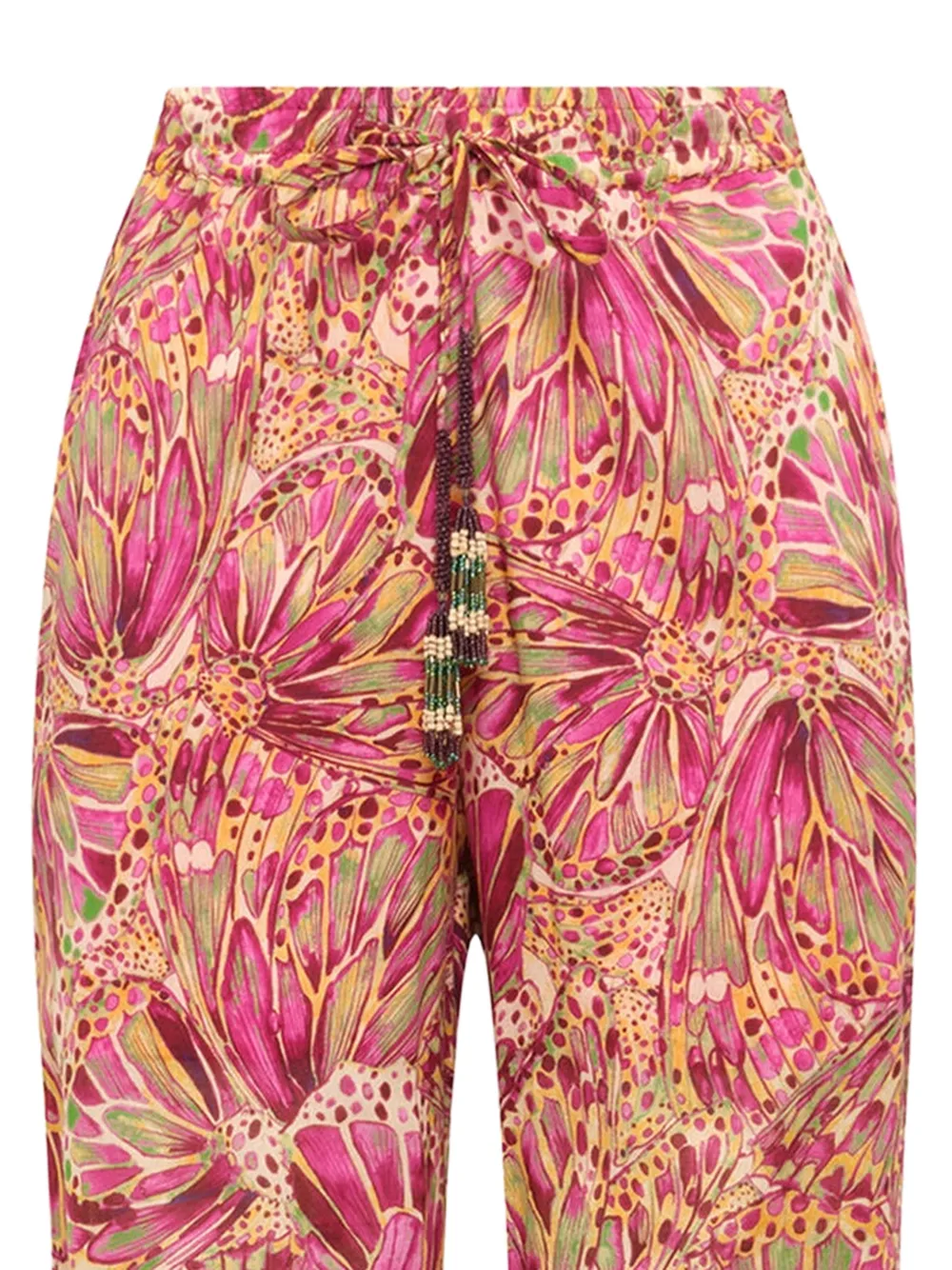  Maliparmi Sweet Butterfly Beaded-detail Printed Trousers - Pink 