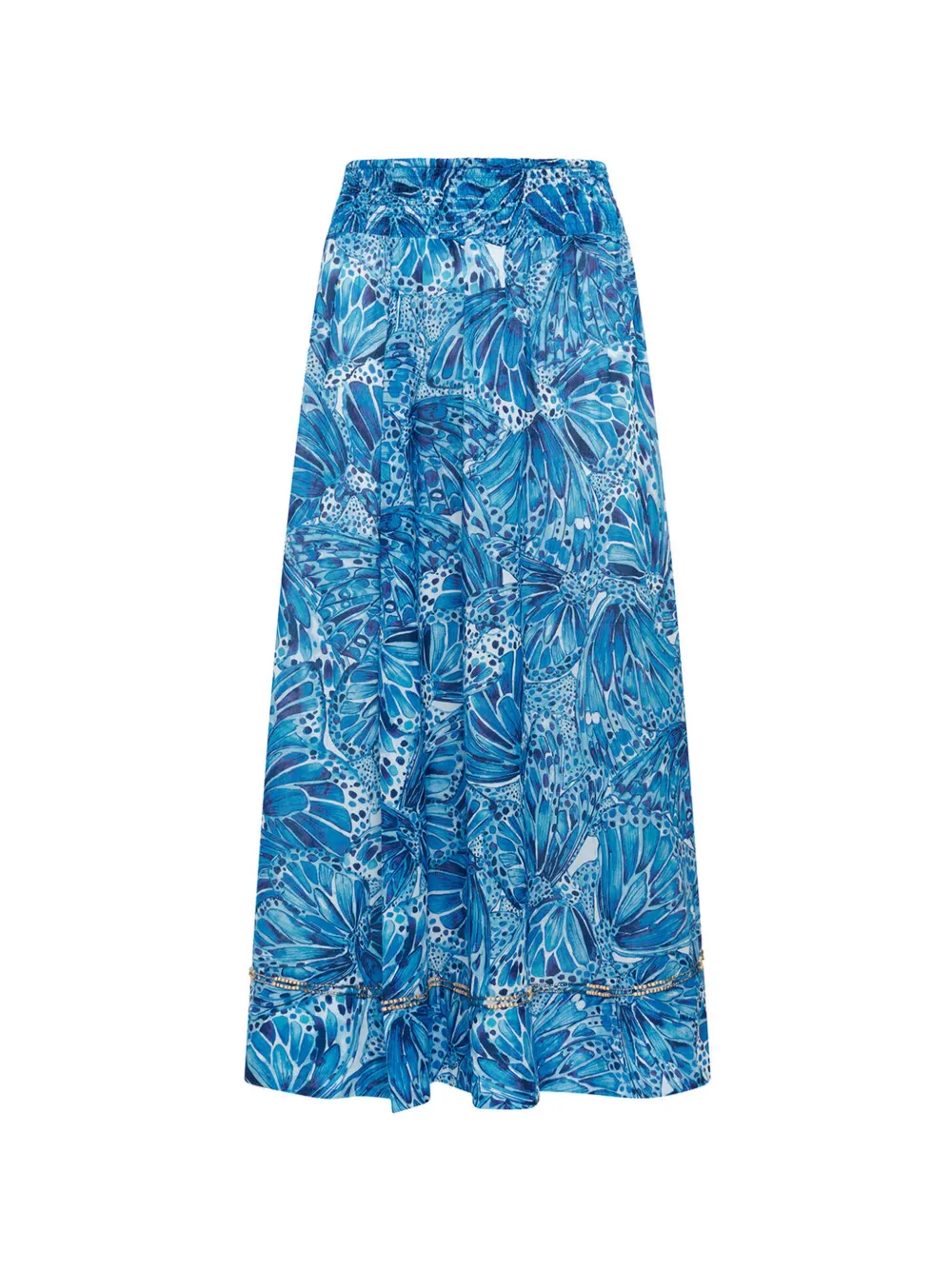 MALIPARMI butterfly-print maxi skirt - Blu