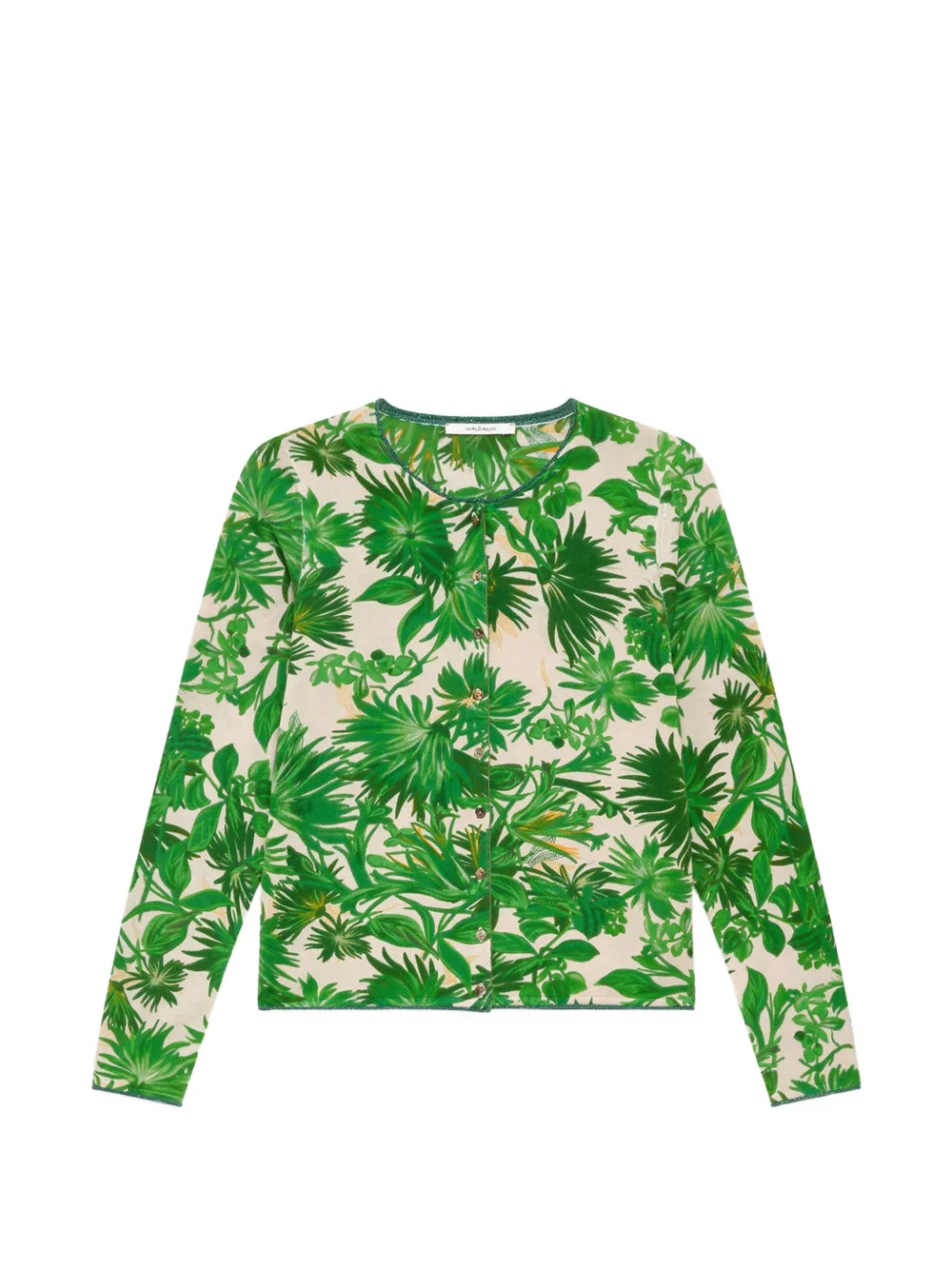  Maliparmi Printed Crew-neck Cardigan - Green 