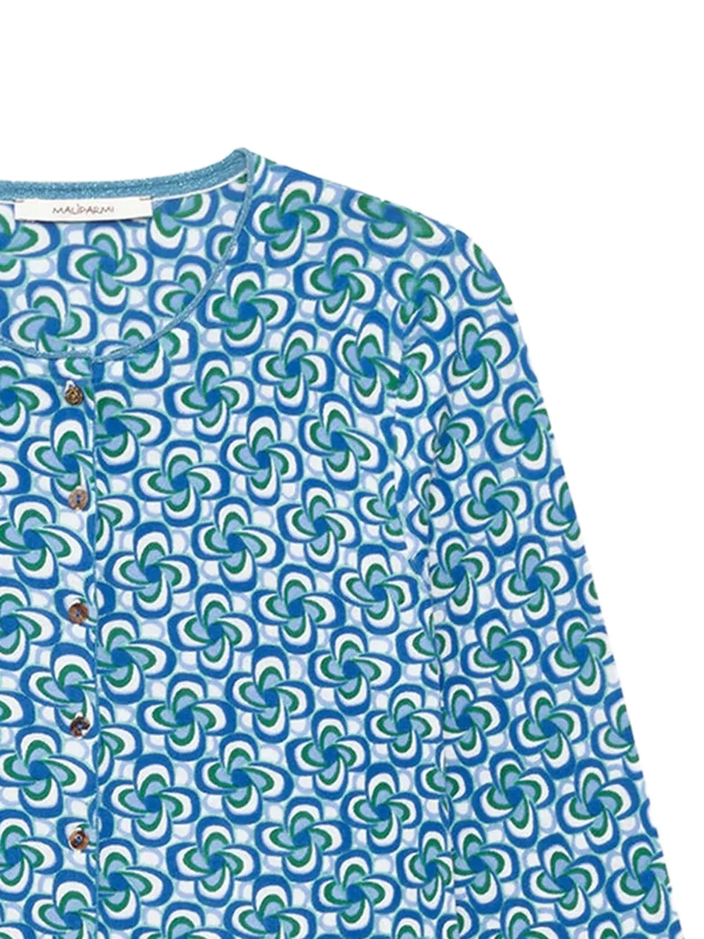  Maliparmi Printed Crew-neck Cardigan - Blue 