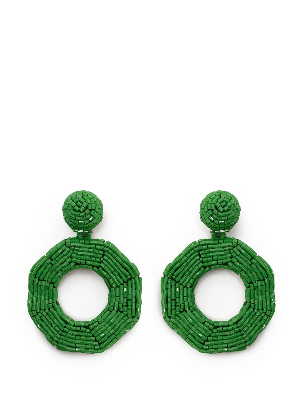 MALIPARMI beaded pendant earrings - Verde