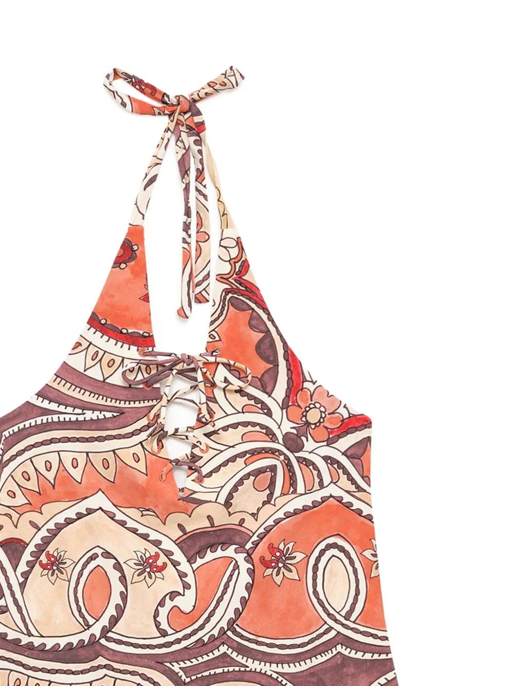  Maliparmi Geometric-pattern Top - Orange 