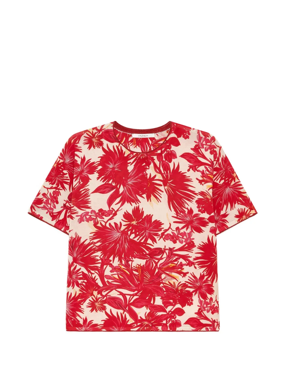 MALIPARMI floral round-neck T-shirt - Rosso