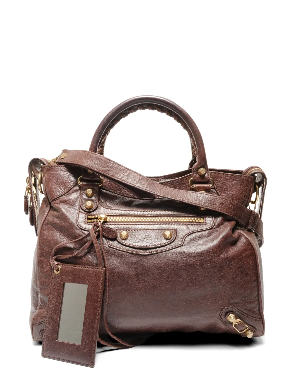 Balenciaga Pre-Owned 1990-2000 braided-handle tote bag - Marrone