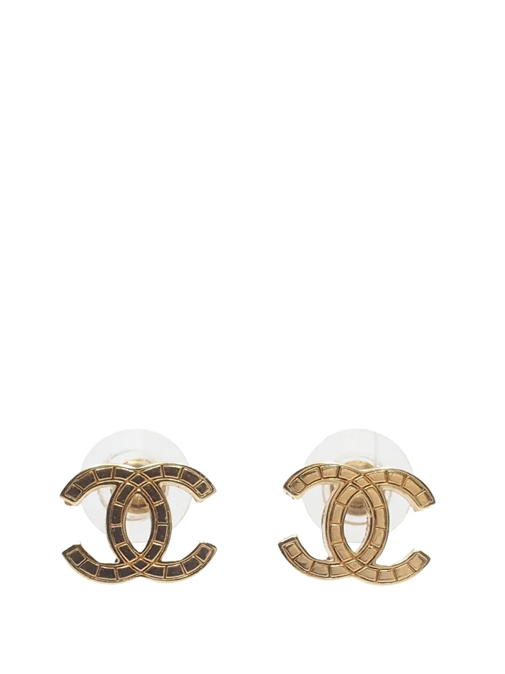 CHANEL Pre-Owned 2010-2025 CC Gold Plated Push Back Earrings costume earrings - Oro