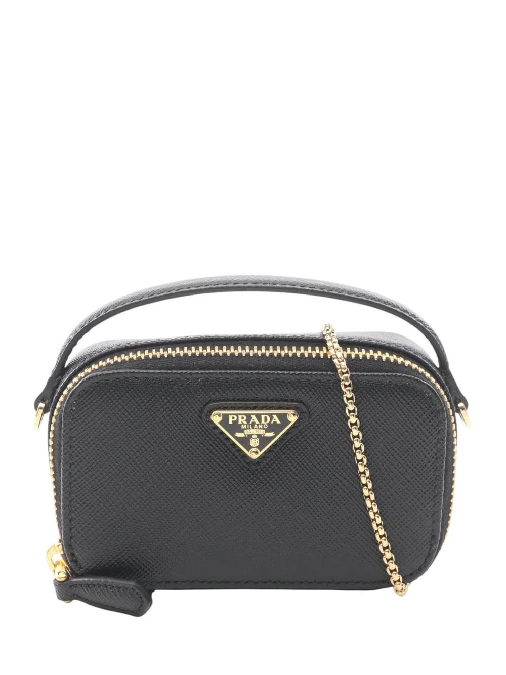 Prada Pre-Owned 2013-2025 Mini Saffiano Pouch satchel - Nero