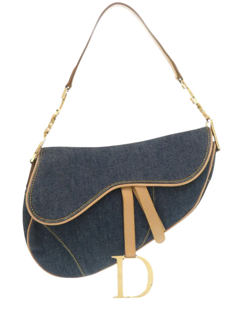 Christian Dior Pre-Owned 2000 Denim Saddle Bag shoulder bag - Blu