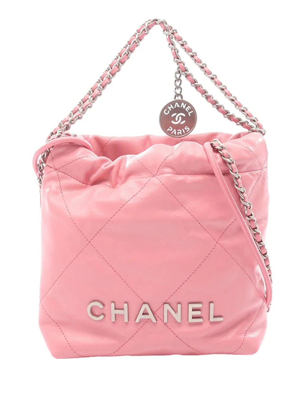 CHANEL Pre-Owned 2021-2025 Mini Shiny Calfskin 22 Handbag satchel - Rosa