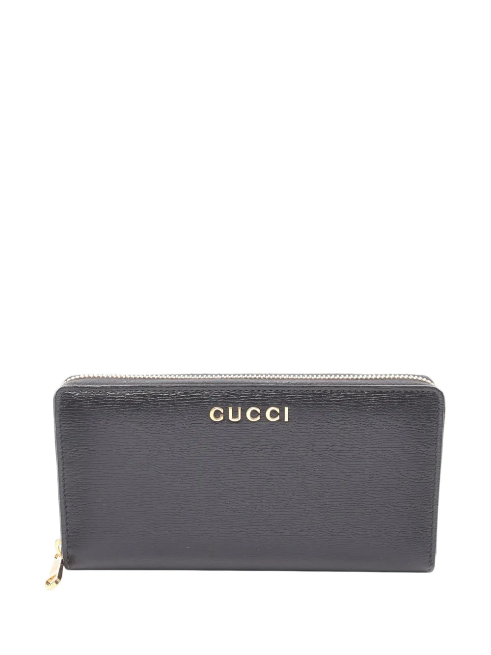 Gucci Pre-Owned 2016-2025 Leather Logo Zip Wallet long wallets - Nero