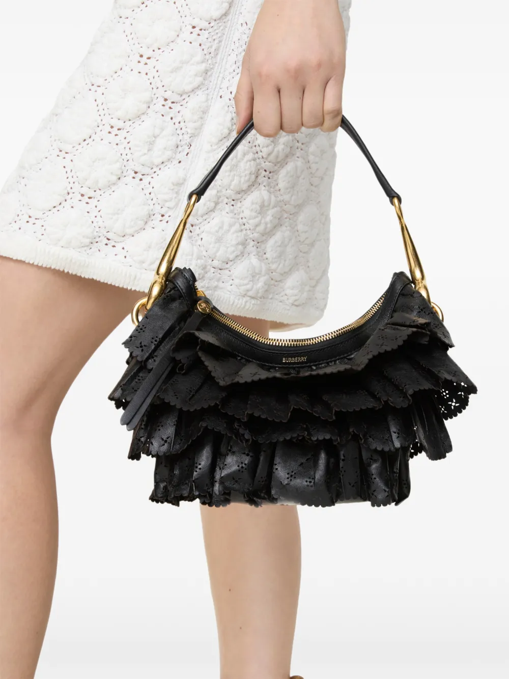 Burberry Mini-tas met ruches Zwart