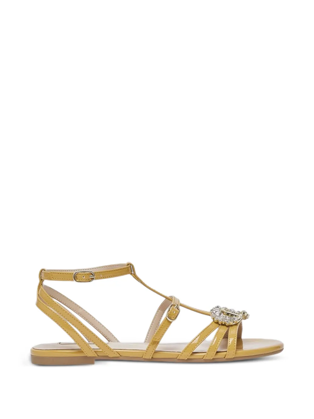 LIU JO crystal-embellished leather sandals - Giallo