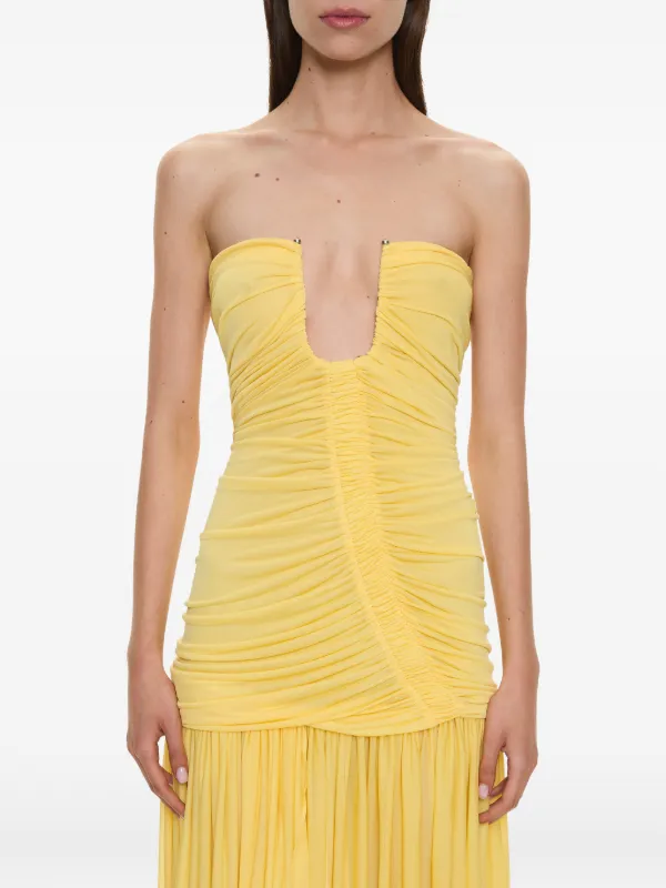 christopher esber orion maxi dress Christopher Esber Arced Orion Strapless Gown in Yellow