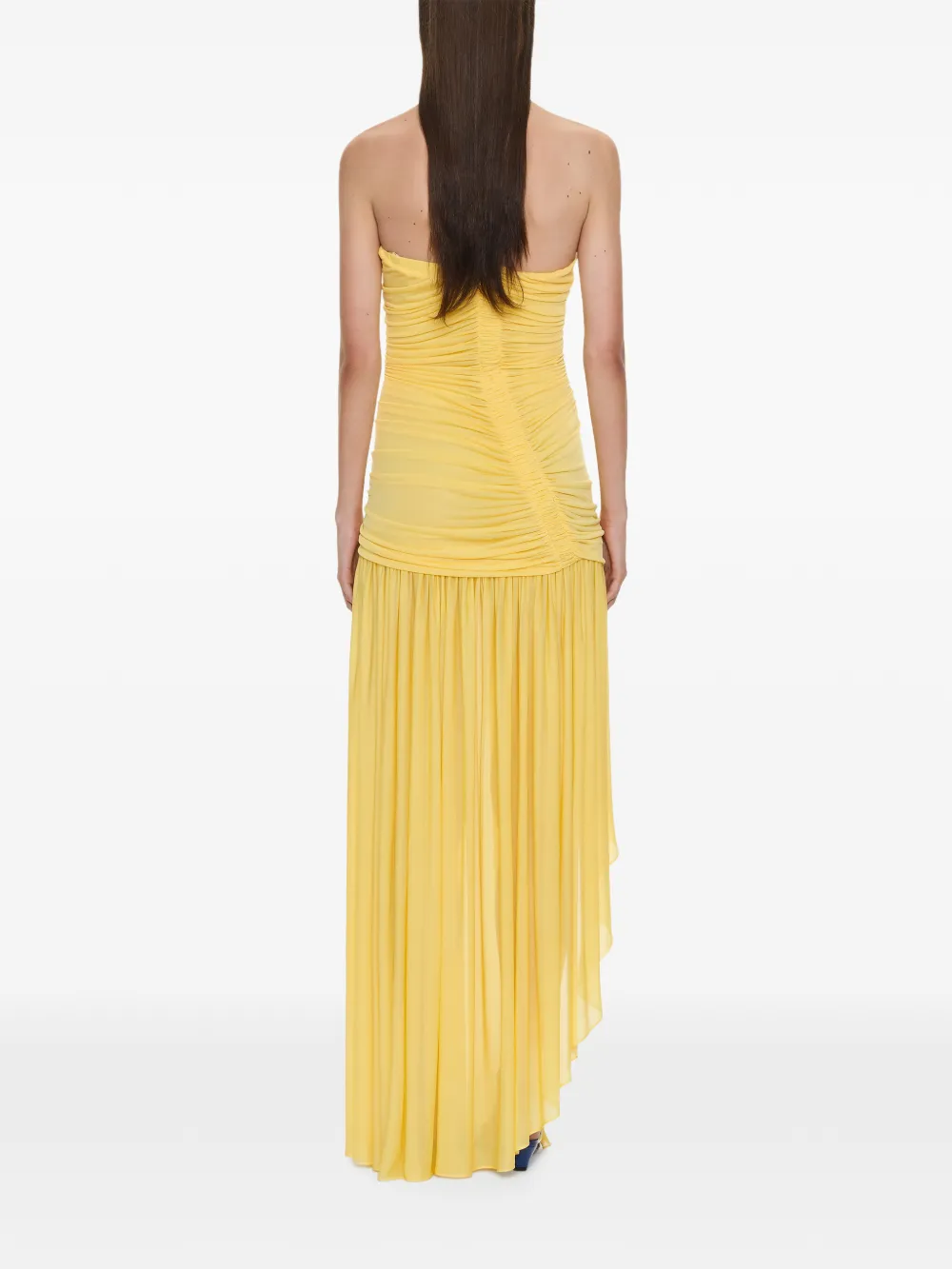 Christopher Esber Orion maxi-dress met ruches Geel