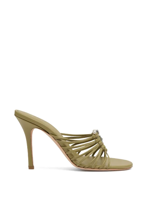 Christopher Esber Quartz-embellished Heeled Sandals in Green