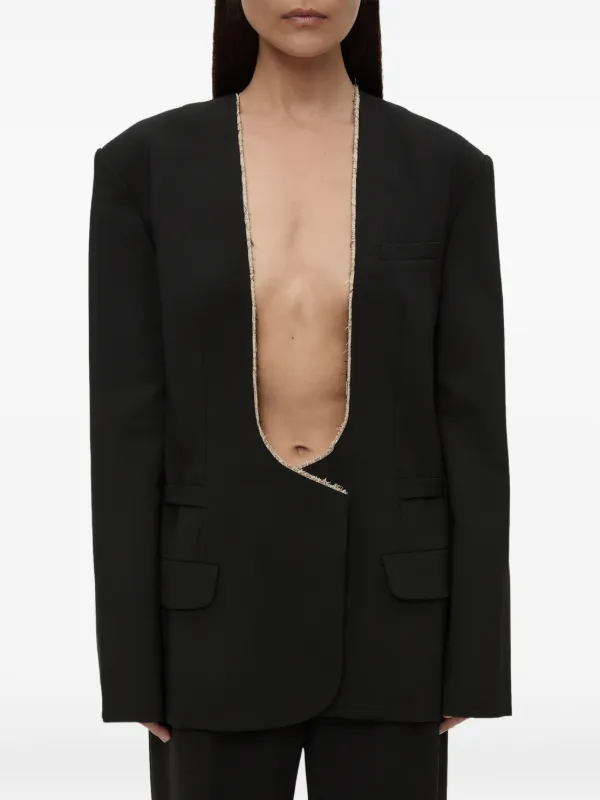 Christopher Esber Retract Shawl Blazer in Black
