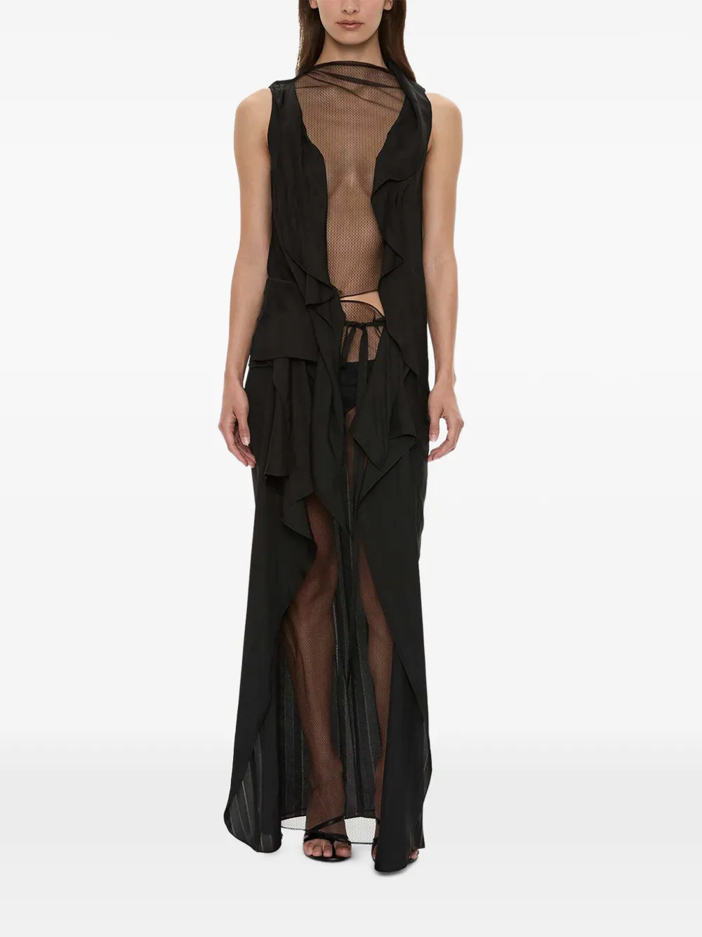 Christopher Esber Kacere draped maxi skirt - Black